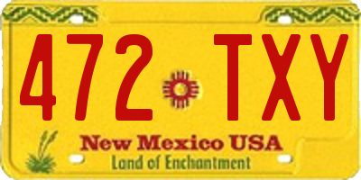 NM license plate 472TXY