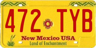 NM license plate 472TYB