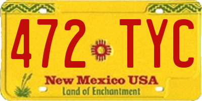 NM license plate 472TYC