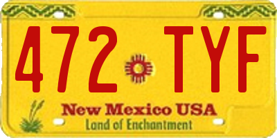 NM license plate 472TYF