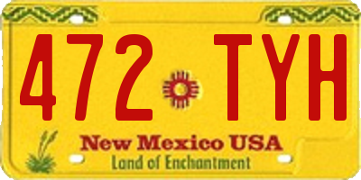 NM license plate 472TYH
