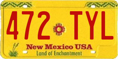 NM license plate 472TYL