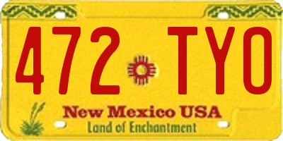 NM license plate 472TYO