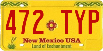 NM license plate 472TYP