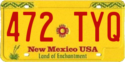 NM license plate 472TYQ