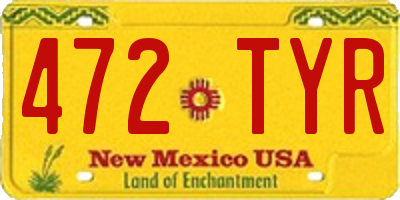 NM license plate 472TYR