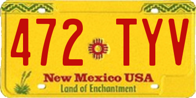 NM license plate 472TYV