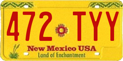 NM license plate 472TYY