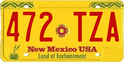 NM license plate 472TZA