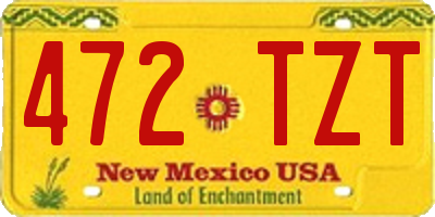 NM license plate 472TZT