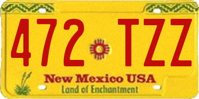 NM license plate 472TZZ