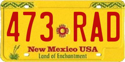 NM license plate 473RAD