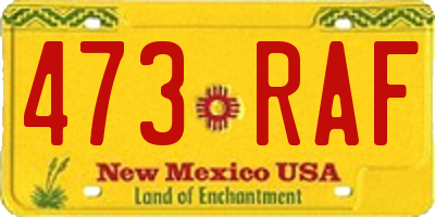 NM license plate 473RAF