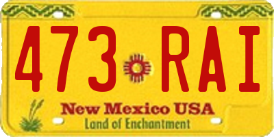 NM license plate 473RAI