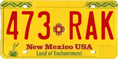 NM license plate 473RAK