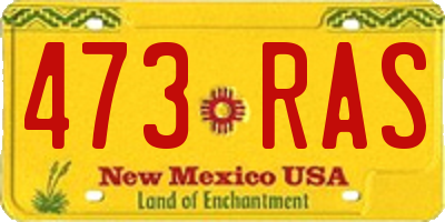 NM license plate 473RAS