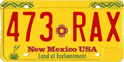 NM license plate 473RAX
