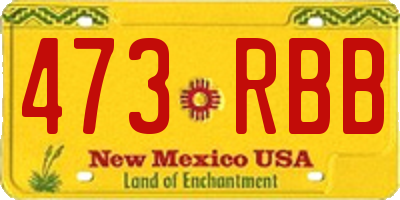 NM license plate 473RBB