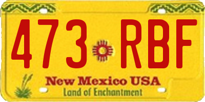 NM license plate 473RBF