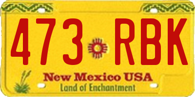 NM license plate 473RBK