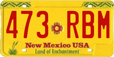 NM license plate 473RBM
