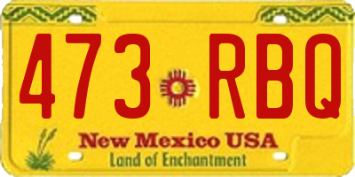 NM license plate 473RBQ