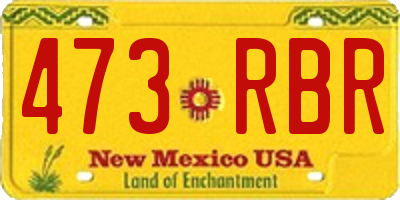 NM license plate 473RBR