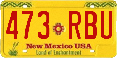 NM license plate 473RBU