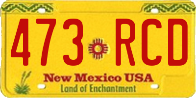 NM license plate 473RCD