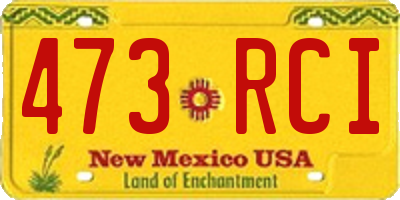 NM license plate 473RCI