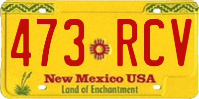 NM license plate 473RCV