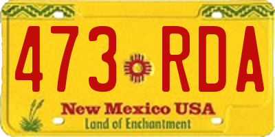 NM license plate 473RDA