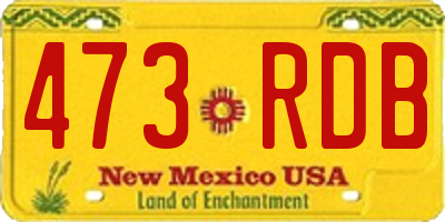 NM license plate 473RDB
