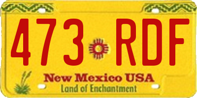 NM license plate 473RDF