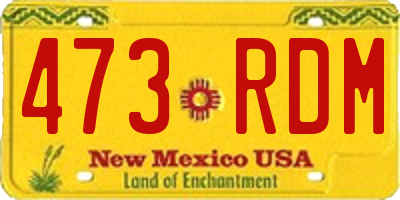 NM license plate 473RDM