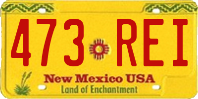 NM license plate 473REI