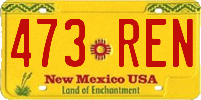 NM license plate 473REN