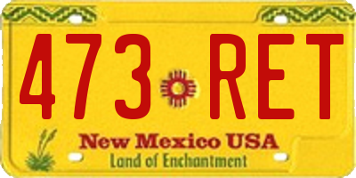 NM license plate 473RET