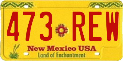 NM license plate 473REW