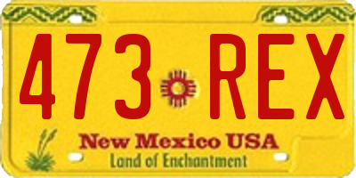 NM license plate 473REX