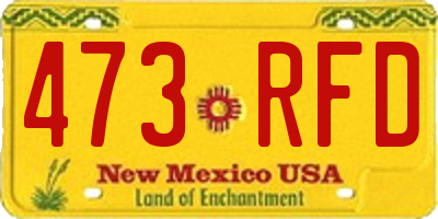 NM license plate 473RFD