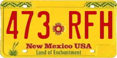 NM license plate 473RFH