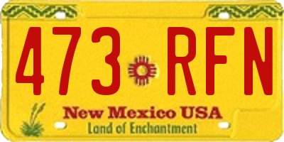 NM license plate 473RFN