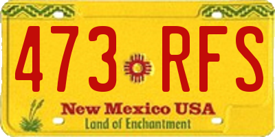 NM license plate 473RFS
