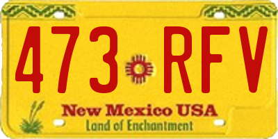 NM license plate 473RFV