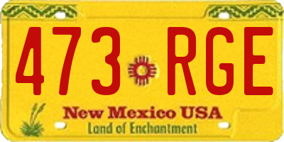 NM license plate 473RGE