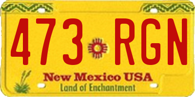 NM license plate 473RGN