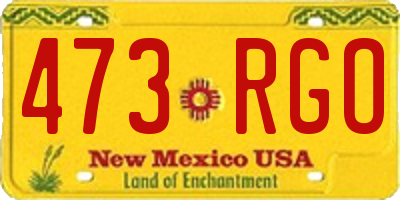 NM license plate 473RGO