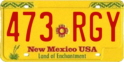 NM license plate 473RGY