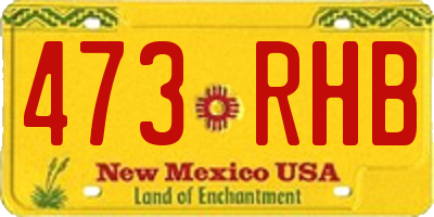 NM license plate 473RHB